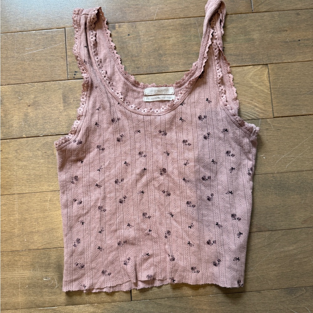 Urban Outfitters Dusty Pink Floral Tank Top